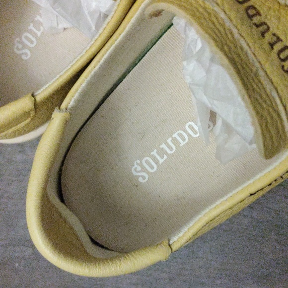 SOLUDOS IBIZA SOFT YELLOW LEATHER SNEAKERS - Picture 4 of 15